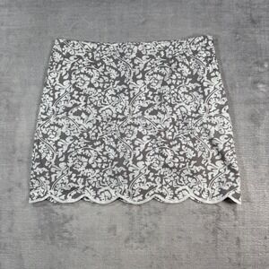 Golftini Dreamer Skort Womens 2 Grey White Scalloped Floral UPF 30 Golf Tennis